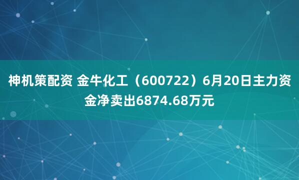 神机策配资 金牛化工（600722）6月20日主力资金净卖出6874.68万元